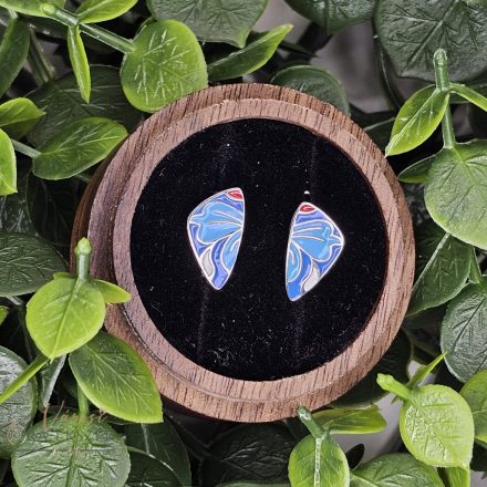 EZÜST FRANCIAZÁRAS KÉK SZÍNŰ PILLANGÓS FÜLBEVALÓ