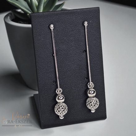 925 EZÜST FÜLBEVALÓ KÖVEKKEL, LÓGÓS, BEDUGÓS