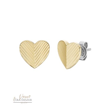 FOSSIL JF04654710 ARANY SZÍNŰ NEMESACÉL SZÍV ALAKÚ BESZÚRÓS FÜLBEVALÓ