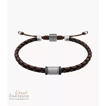 FOSSIL JF05009998 EZÜST-BARNASZÍNŰ NEMESACÉL-BŐR FÉRFI KARKÖTŐ 