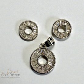   925 EZÜST FÜLBEVALÓ ÉS MEDÁL SZETT, ÉKSZER SZETT,  KÖVEKKEL