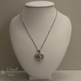 925 EZÜST NYAKLÁNC SZÍV MEDÁLLAL, KÖVES