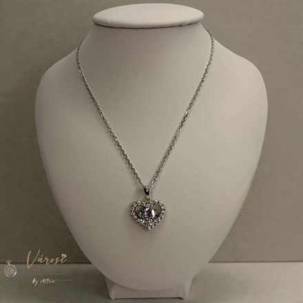 925 EZÜST NYAKLÁNC SZÍV MEDÁLLAL, KÖVES