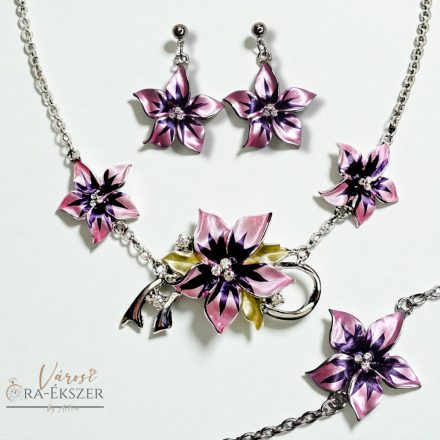 ACÉL VIRÁGOS ÉKSZERSZETT