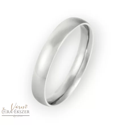 Nemesacél karikagyűrű  – ezüst színű, fényes felületű,4 mm, letisztult design, gravírozható