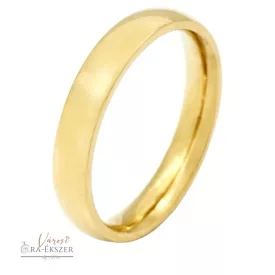   Nemesacél karikagyűrű férfiaknak – kerekített, arany színű, fényes, 4 mm, gravírozható