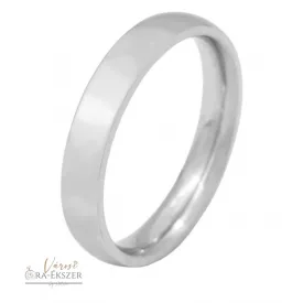   Nemesacél karikagyűrű férfiaknak – kerekített, ezüst, fényes, 4 mm, gravírozható
