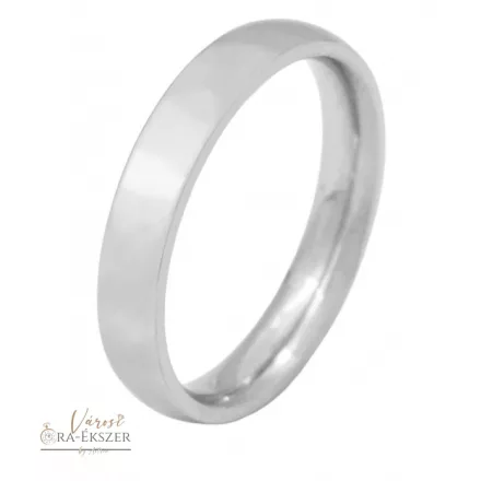 Nemesacél karikagyűrű férfiaknak – kerekített, ezüst, fényes, 4 mm, gravírozható