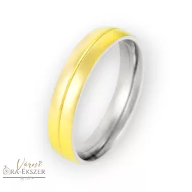   Nemesacél karikagyűrű – kerekített, arany színű, fényes, 5 mm, gravírozható