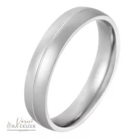   Nemesacél karikagyűrű  – kerekített, ezüst, matt és fényes, 5 mm, gravírozható