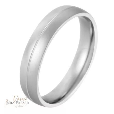 Nemesacél karikagyűrű  – kerekített, ezüst, matt és fényes, 5 mm, gravírozható