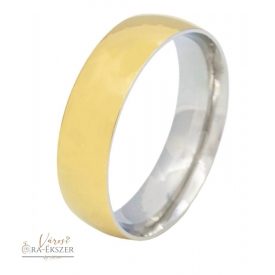   Nemesacél karikagyűrű férfiaknak – arany színű, fényes, 6 mm, klasszikus, gravírozható