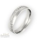 NEMESACÉL KARIKAGYŰRŰ, KÖVES, NŐI ÉKSZER, EZÜST SZÍNŰ, ORVOSI FÉM, HULLÁM MINTA