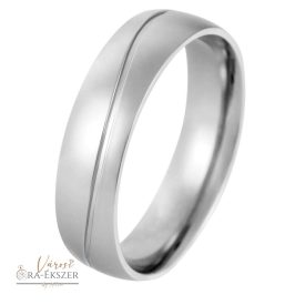   Nemesacél karikagyűrű férfiaknak – kerekített, fényes, ezüst színű, 6 mm, gravírozható