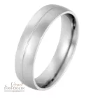 Nemesacél karikagyűrű férfiaknak – ezüst színű, fényes, 6 mm, közepén mart, gravírozható