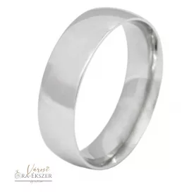   Nemesacél karikagyűrű – ezüst színű, fényes, 6 mm, klasszikus, gravírozható