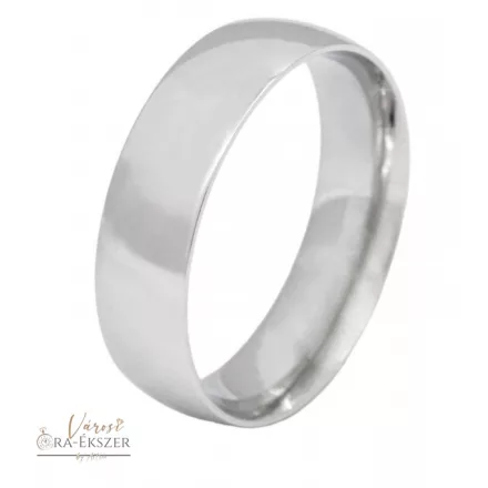 Nemesacél karikagyűrű – ezüst színű, fényes, 6 mm, klasszikus, gravírozható