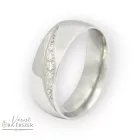 Női nemesacél karikagyűrű kövekkel – ezüst színű, 6 mm, elegáns design, gravírozható