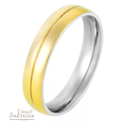 Nemesacél karikagyűrű – kerekített, arany színű, fényes, 5 mm, gravírozható