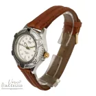 CASIO LTP-2030 KARÓRA, FEHÉR SZÁMLAP, EZÜST SZÍNŰ FÉMTOK ÉS BARNA BŐRSZÍJ, 50m VÍZÁLLÓSÁG