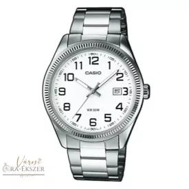   MTP-1302PD-7B CASIO STANDARD FÉRFI KARÓRA, FÉM CSAT, FEHÉR SZÁMLAP, DÁTUMKIJELZÉS, ARAB SZÁMOS