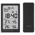 SENCOR DIGITÁLIS KÜLSŐ-BELSŐ HŐMÉRŐ, VEZETÉK NÉLKÜLI, FEKETE SZÍNŰ, ÉBRESZTŐ FUNKCIÓVAL