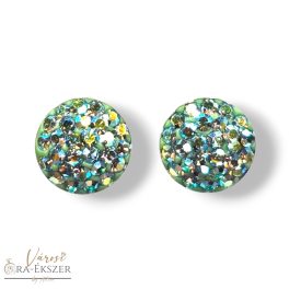   SWAROVSKI KÖVES EZÜST BESZÚRÓS VILÁGOSZÖLD SZÍNŰ  FÜLBEVALÓ AB KÖVEKKEL FÉLGÖMB ALAKÚ